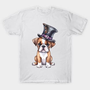 Watercolor Boxer Dog in Magic Hat T-Shirt